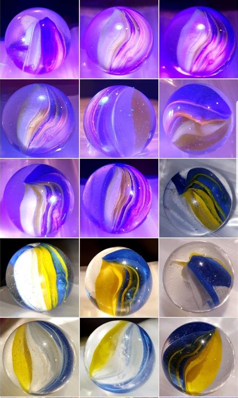 Antique Glass Marble Photo Under Normal Lighting And Ultra Violet Light Glass Marbles Antique