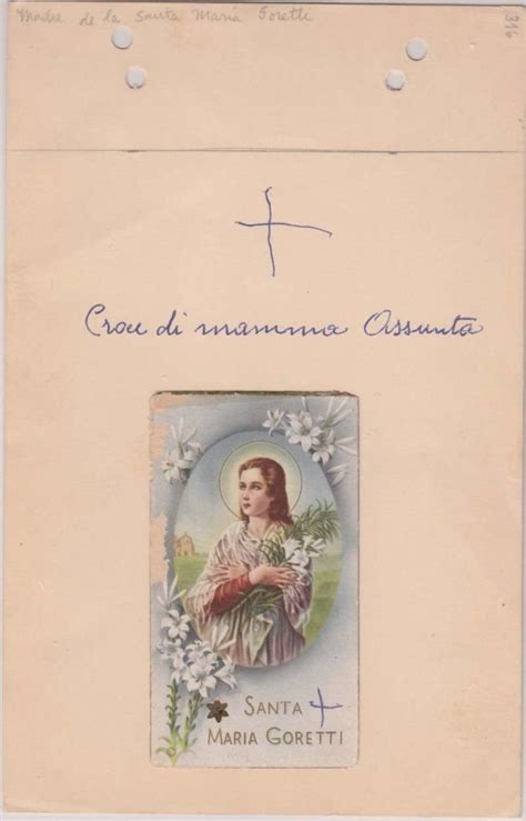 Holy Card St Maria Goretti Papal Artifacts
