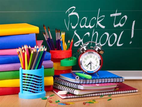 Back To School Supplies Stock Image Image Of Blackboard 20314437