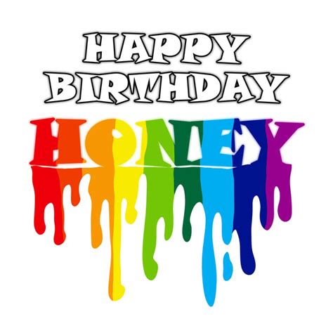 Happy Birthday Honey Colorful Rainbow Boomf