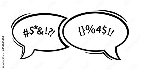 Swearing speech bubble censored with symbols. Hand drawn swear words in ...