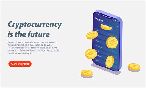 3d Isometric Illustration Of Cryptocurrencies And Mobile Wallet For Web