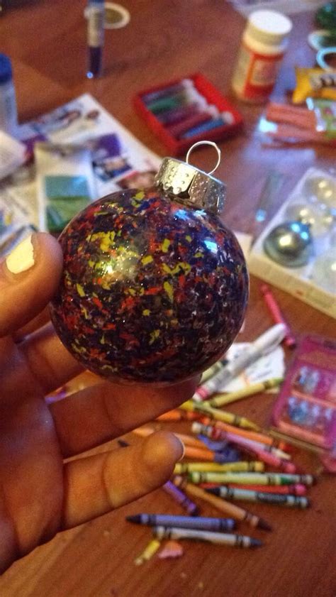 Diy Glass Ornaments Melted Crayon Shavings I Love These They Came Out