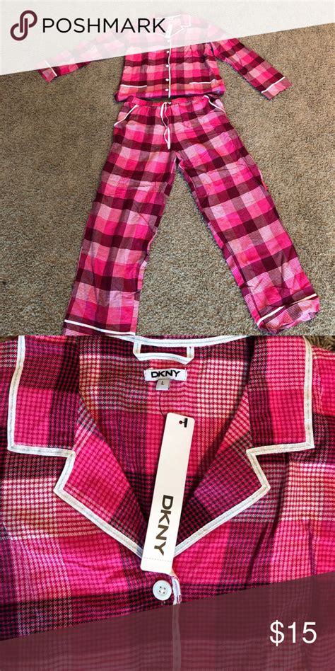 Pink Plaid Dkny Pajama Set Never Worn Nwt Pink Plaid Dkny Pajama Set