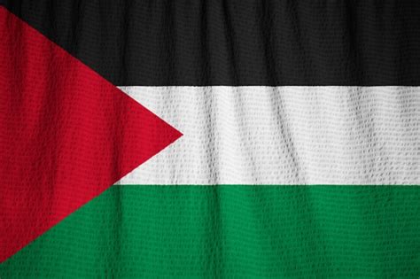 Premium Photo Closeup Of Ruffled Palestinian Flag Palestinian Flag