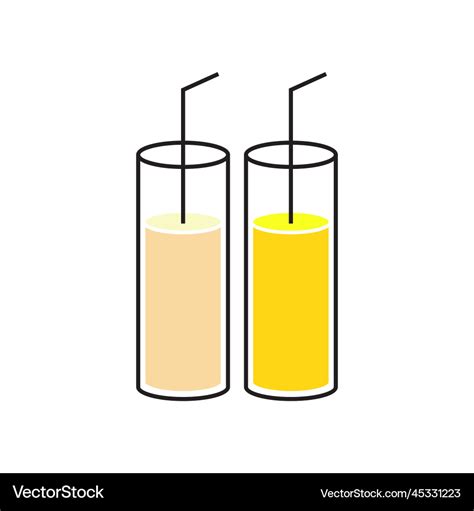 Orange Juice Glass Icon Logo Royalty Free Vector Image