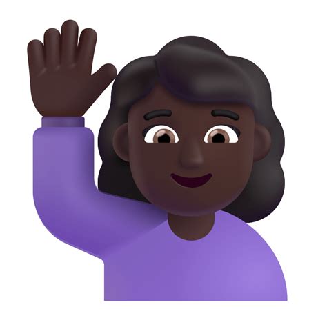 Woman Raising Hand D Dark Icon Fluentui Emoji D Iconpack Microsoft