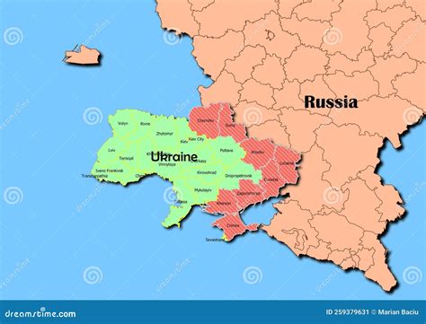 Vector Map Of Ukraine With Regions Crimea Donetsk Luhansk Chernihiv