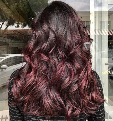 Dark Burgundy Hair With Highlights Dark Brown