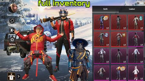 Pubg Mobile Full Inventory Mythic Outfit With Emotes Youtube