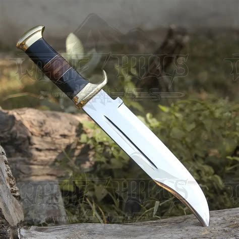 Bowie Knife Handmade D2 Bowie Knife Steel Hunting Fix Blade Bull H White Hills Knives