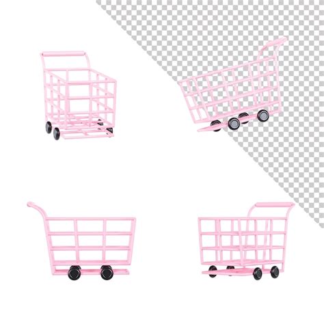 Premium Psd Pink Shopping Cart Collection