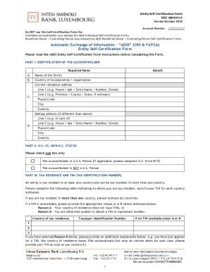 Fillable Online Crs I Individual Tax Residency Self Certification