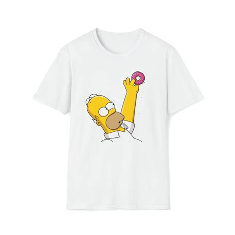 Homer Donut Tshirt Homer Simpson Tshirt Simpsons Tshirt Etsy