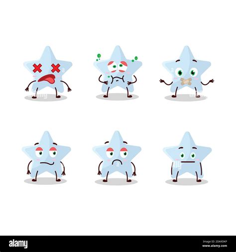 Blue Star Cartoon Character With Nope Expression Stock Vector Image