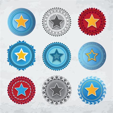 Round Star Badges Stock Vector Illustration Of Badge 28557186