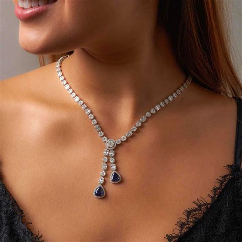 Art Deco Diamond Sapphire Necklace