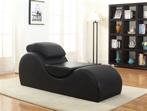 Us Pride Furniture Deluxe Black Stretch Chaise Lounge Sex Sofa Tantra