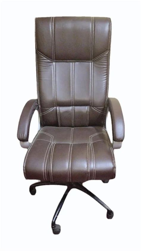 Leather Dark Brown High Back Boss Office Chair Fixed Arm At Rs In