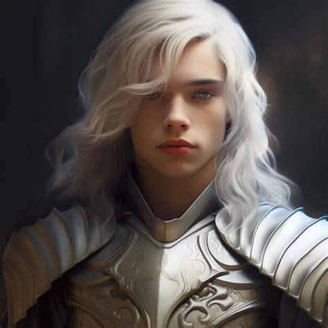 Premium Photo Blond Haired Woman In Armor With Blue Eyes And White