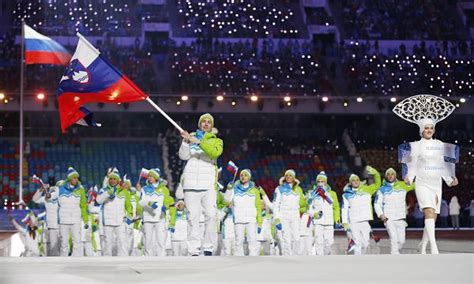 图文：索契冬奥会开幕式 斯洛文尼亚体育代表团 搜狐体育