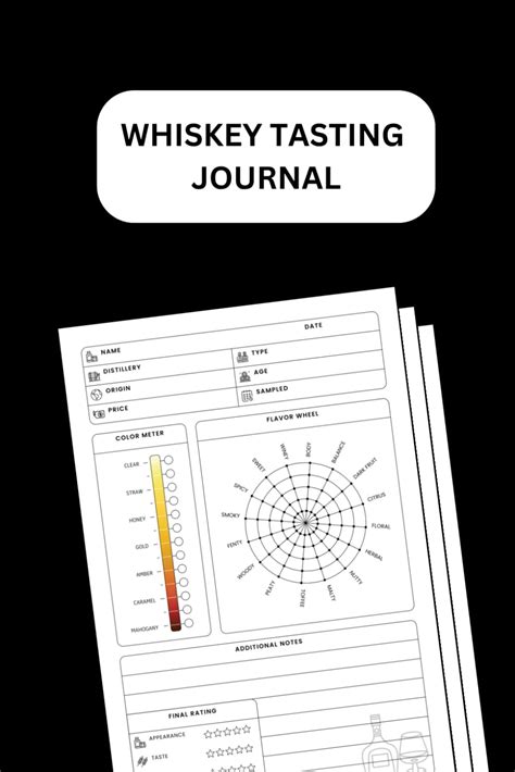 Whiskey Tasting Journal 6x9 Inch 100 Pages Whiskey Review Logbook