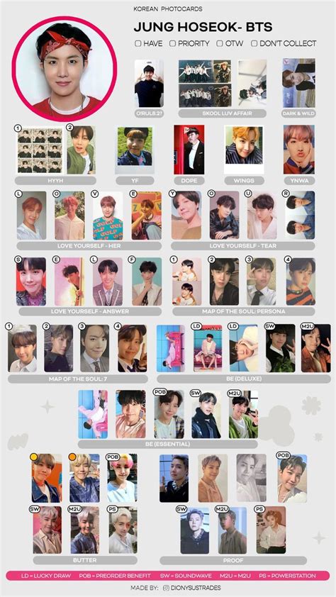 J Hope BTS Photocard Template 2022 Fotos imprimibles Álbumes de