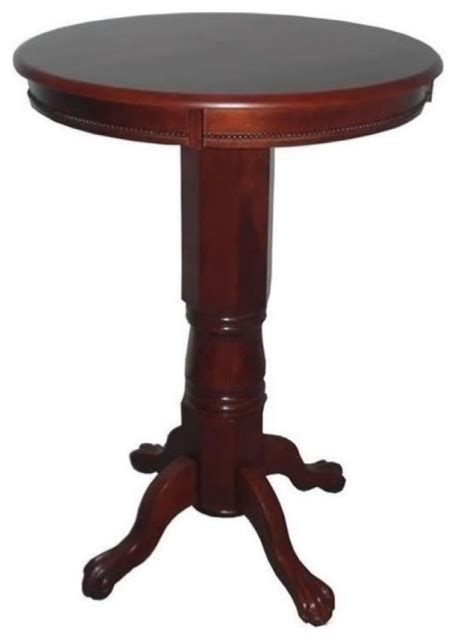 Bowery Hill Traditional Hardwood Veneers Pedestal Pub Table In Cherry