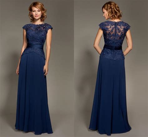 Dark Navy Blue Lace Bridesmaid Dresses Short Sleeve Covered Button Back 2015 Bridesmaid Dress A