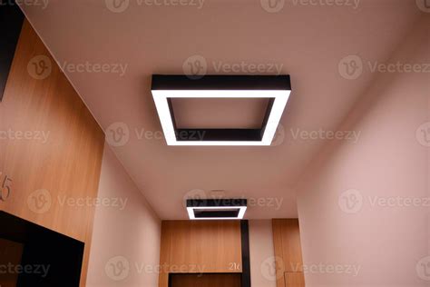 Modern lighting in the hallway of a modern building.Modern flat design ...