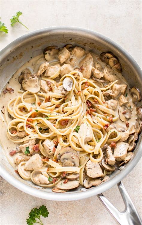 Creamy Balsamic Chicken Bacon Mushroom Pasta Recipe Salt Lavender