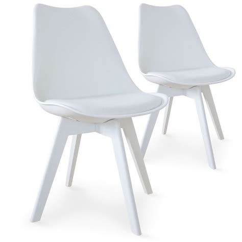 Chaise Moderne Blanc Paza Lot De 2 LesTendances Fr