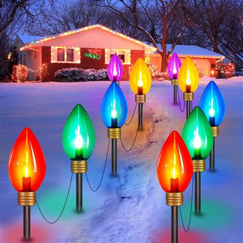 Super Jumbo C Christmas Pathway Lights Outdoor Pack Total Feet