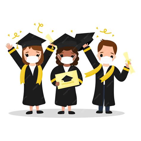 Groupe De Personnes Diplômées Illustré Vecteur Gratuite