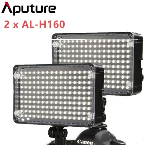 2 Pcs Aputure Amaran AL H160 CRI95 Amaran 160 LED Video Light On