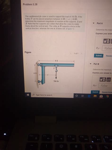 Solved Problem 538 The Cantilevered Jib Crane Is Used To