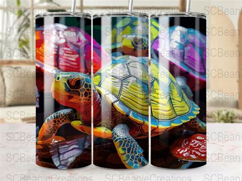 Vivid Turtles Oz Sublimation Tumbler Design Straight Tapered