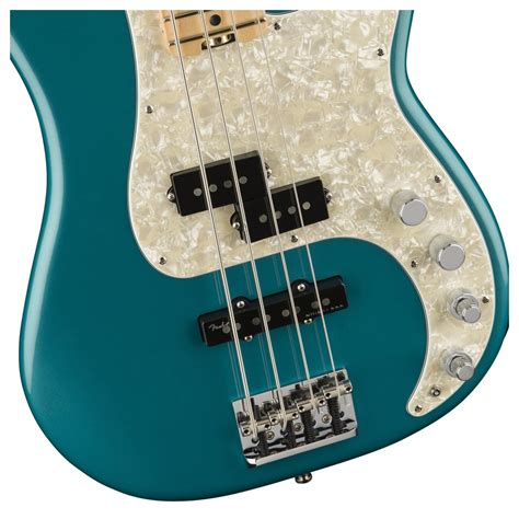 Disc Fender American Elite Precision Bass Guitar Mn Ocean Turquoise Gear4music