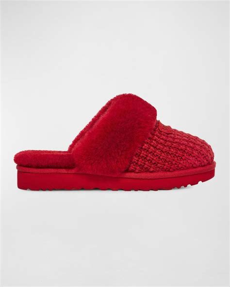 Ugg Cozy Knit Shearling Slippers In Red Lyst