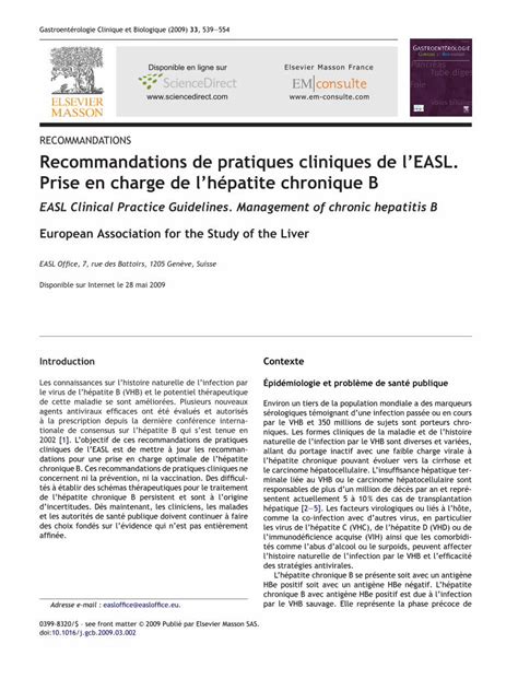 PDF Recommandations De Pratiques Cliniques De LEASL Prise En Charge