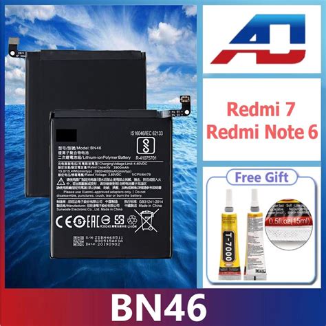 Xiaomi Redmi Note 8 Redmi 7 Note 6 Battery Model Bn46 4000mah Original