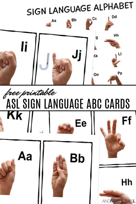 Free Printable Asl Sign Language Alphabet Cards And Poster And Next