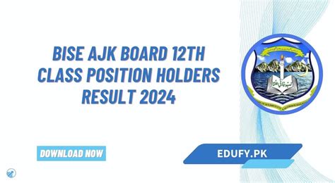 Bise Ajk Board 12th Class Position Holders Result 2024 Announced