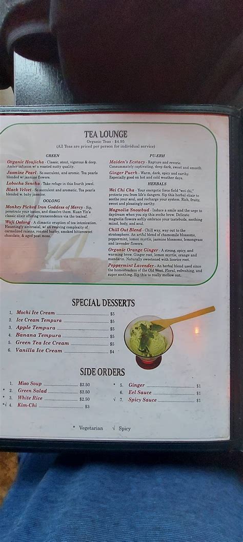 Menu At Kohnami Restaurant South Padre Island