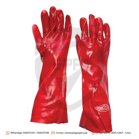 Guante Pvc 14 35 Cm Rojo STEELPRO Grupo Epps Peru