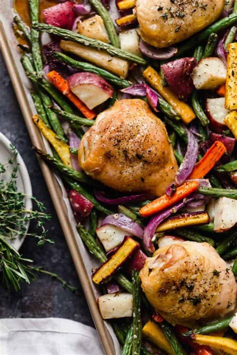 One Pan Roasted Chicken And Vegetables The Real Food Dietitians