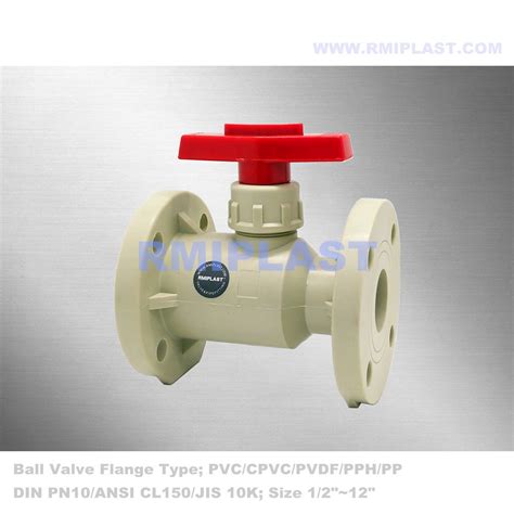 Flanged Connection Type Plastic Upvc Cpvc Pvdf Frpp Pp Pph Rpp Pvc Ball