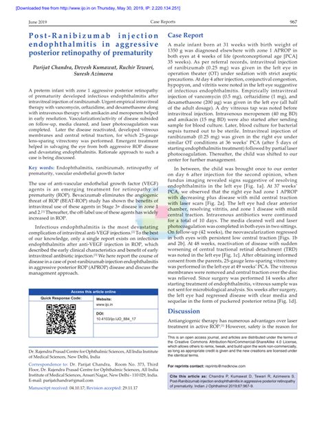 PDF Post Ranibizumab Injection Endophthalmitis In Aggressive