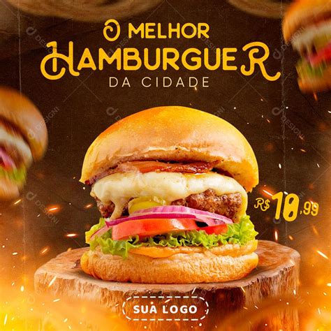 Social Media Feed Hamburgueria O Melhor Hamburguer Da Cidade Psd