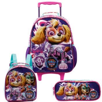 Kit Escolar Mochila Rodinhas Estojo E Lancheira Paw Patrol Xeryus